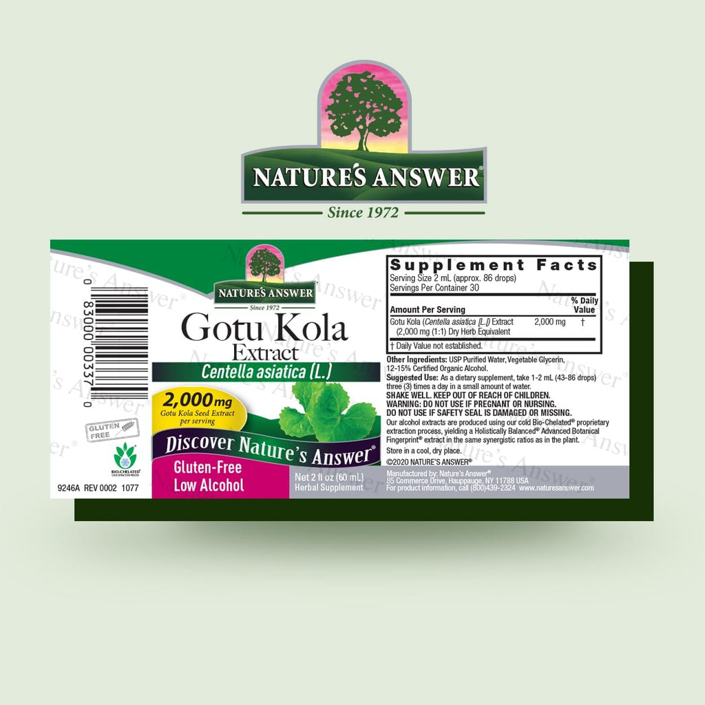 Nature's Answer Gotu-Kola Hierba 2 OZ