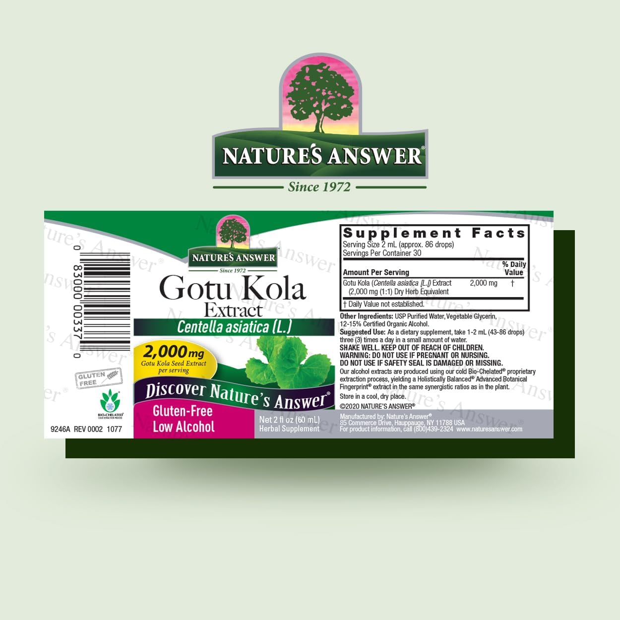 Nature's Answer Gotu-Kola Hierba 2 OZ