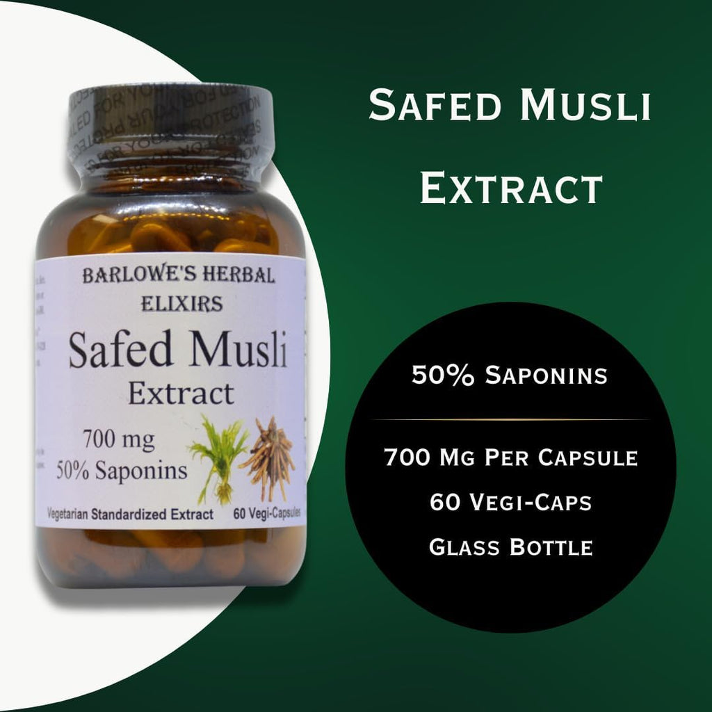 Barlowe's Herbal Elixirs Safed Musli - 60 Cápsulas Veganas - 700 mg por Cápsula