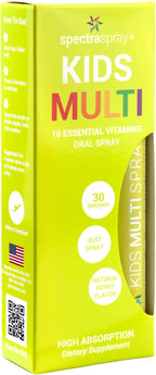 Spectraspray Kids Multivitamin Oral Spray – 10 Vitaminas Líquidas Esenciales con D3 y B12 Activa, Sabor Fruta, 30 Días