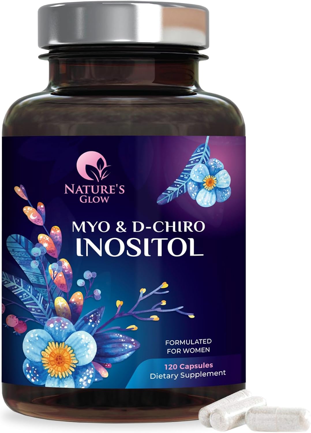 Myo-Inositol y D-Chiro Inositol 1025mg - Ratio 40:1 - Apoyo Ovárico y Hormonal - Vegano - Vitamina B8 - 60 Cápsulas