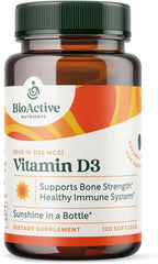 Vitamina D3 5000 IU - 120 Cápsulas Blandas - BIOACTIVE NUTRIENTS
