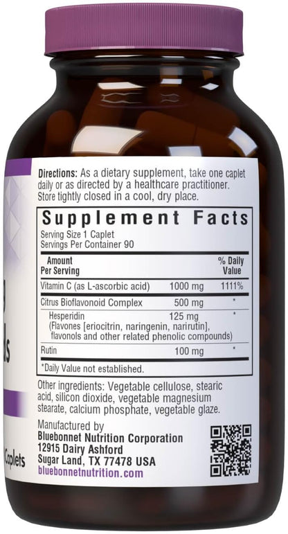 Bluebonnet Vitamina C 1000 mg con Bioflavonoides, 90 Comprimidos – Image 7