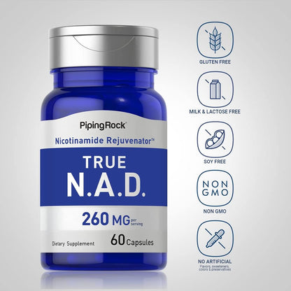 Piping Rock NAD 260 mg - 60 Cápsulas - – La niacina contribuye al mantenimiento de la piel y las mucosas en – Image 4