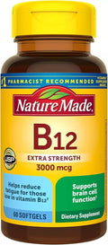 Nature Made Vitamin B-12 3000 mcg, 180 Softgels (3 x 60 Count)