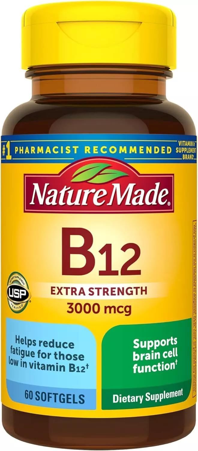Nature Made Vitamin B-12 3000 mcg, 180 Softgels (3 x 60 Count)