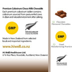 Hi Well Premium Calostro de Leche de Vaca Alimentada con Pasto - 150 Comprimidos Masticables Sabor Chocolate