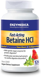 Enzymedica Betaine HCl, 120 Cápsulas - Complemento de Ácido Clorhídrico y Enzimas Digestivas