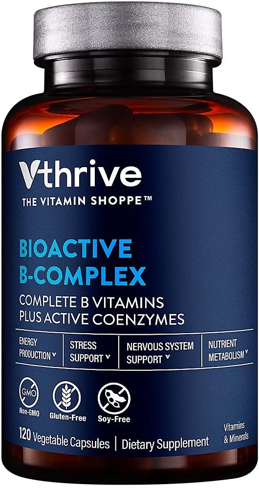 Vthrive Bioactive B-Complex - Complejo B Bioactivo con Coenzimas Activas (120 Cápsulas Vegetales)