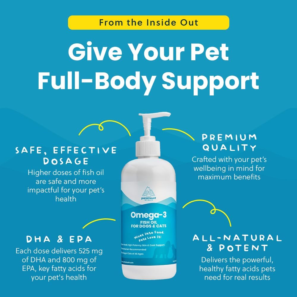 Wild-Caught Omega 3 Fish Oil for Dogs & Cats - 473 ml