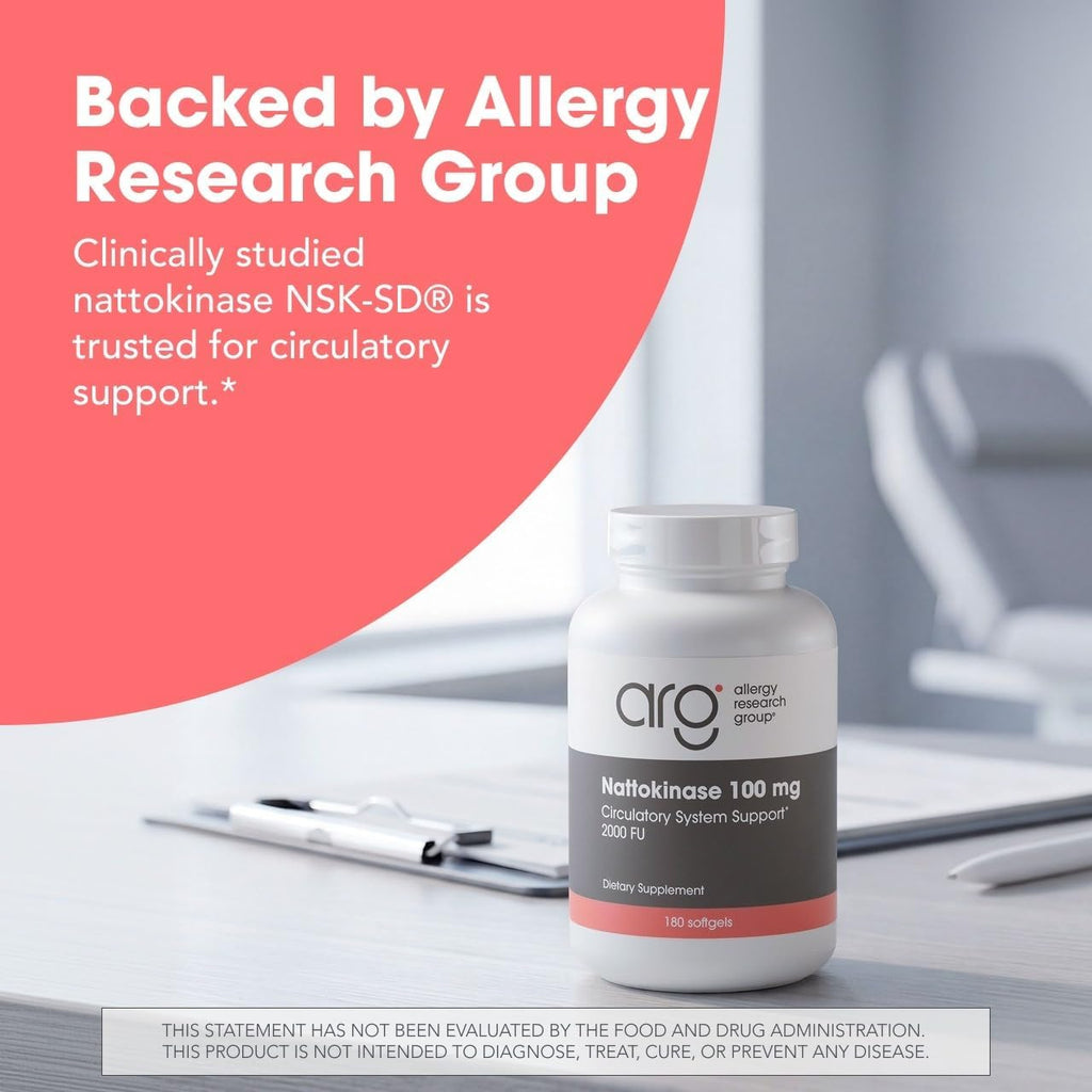 Allergy Research Group Nattokinasa 100 mg, 180 Cápsulas