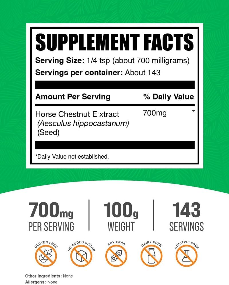 Extracto de Castaño de Indias en Polvo - 100g (3.5 oz) - BulkSupplements