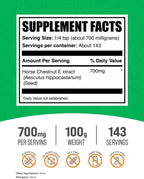 Extracto de Castaño de Indias en Polvo - 100g (3.5 oz) - BulkSupplements