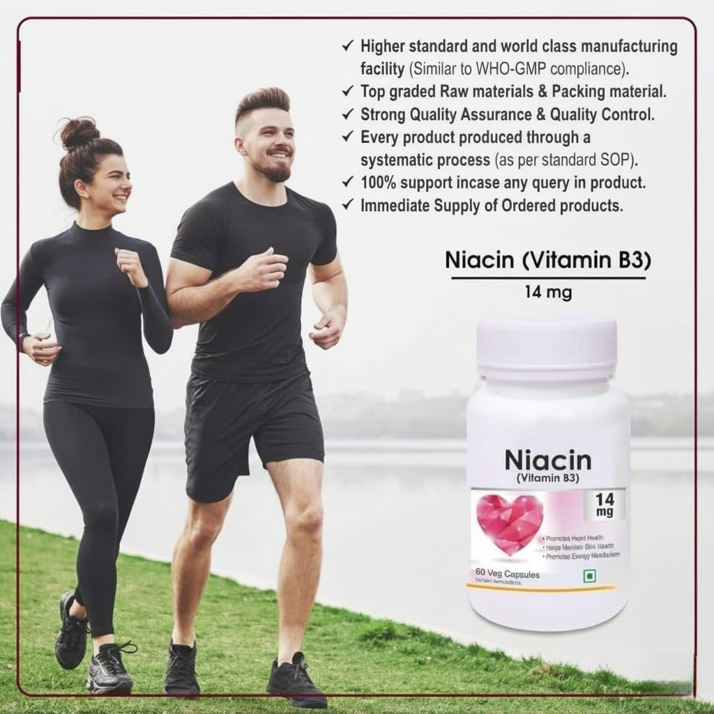 Niacina 14mg Vitamina B3 con Inositol 50mg - 60 Cápsulas Veganas