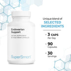 Supersmart Endovarian Support (Fórmula Avanzada) - Suplemento Natural con PEA, NAC, ALA, Magnesio, Trans-Resveratrol | No GMO y Sin Gluten - 90 Cápsulas Vegetales