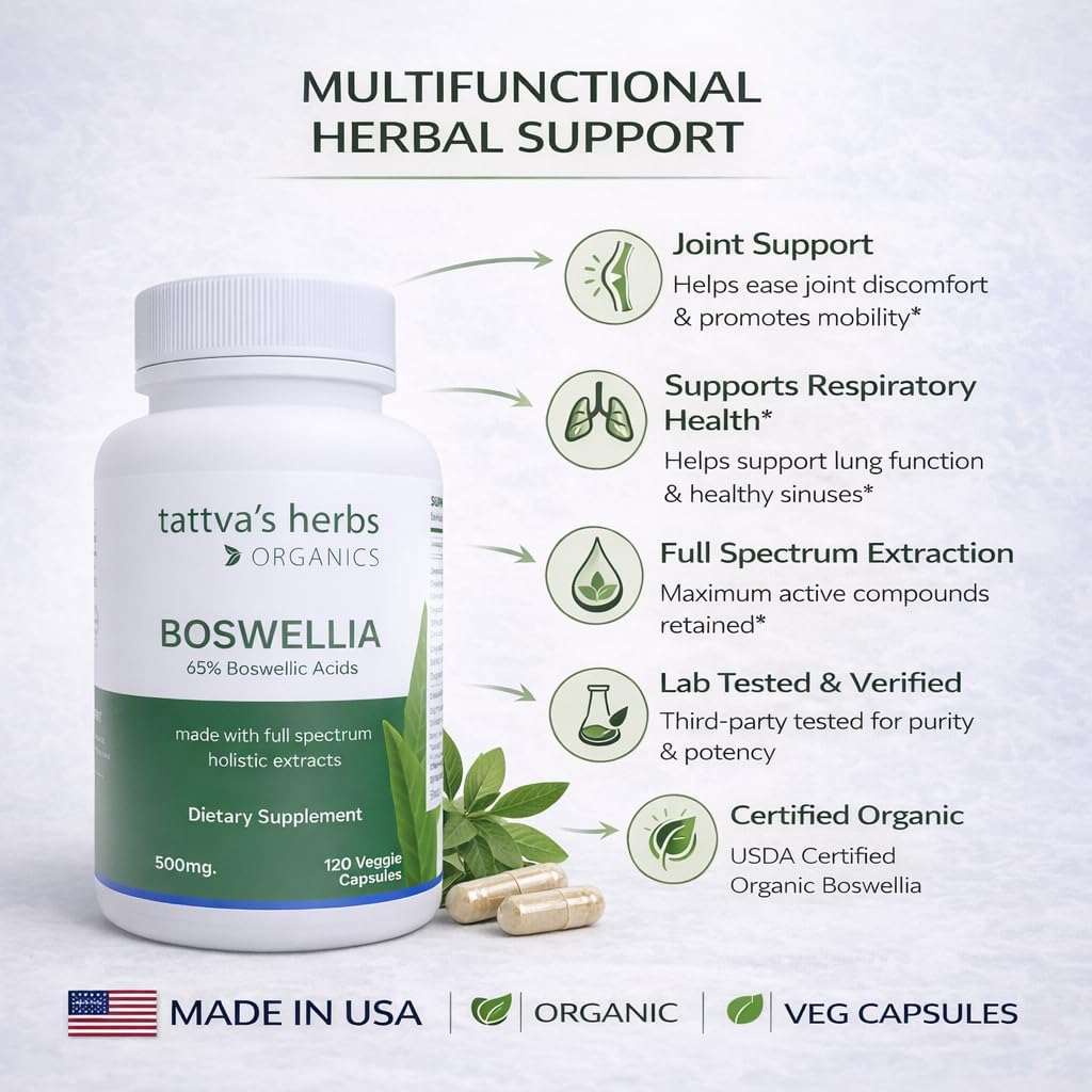 Boswellia Serrata CO2 Extract 500 mg - 240 Cápsulas Veganas (2 Pack)