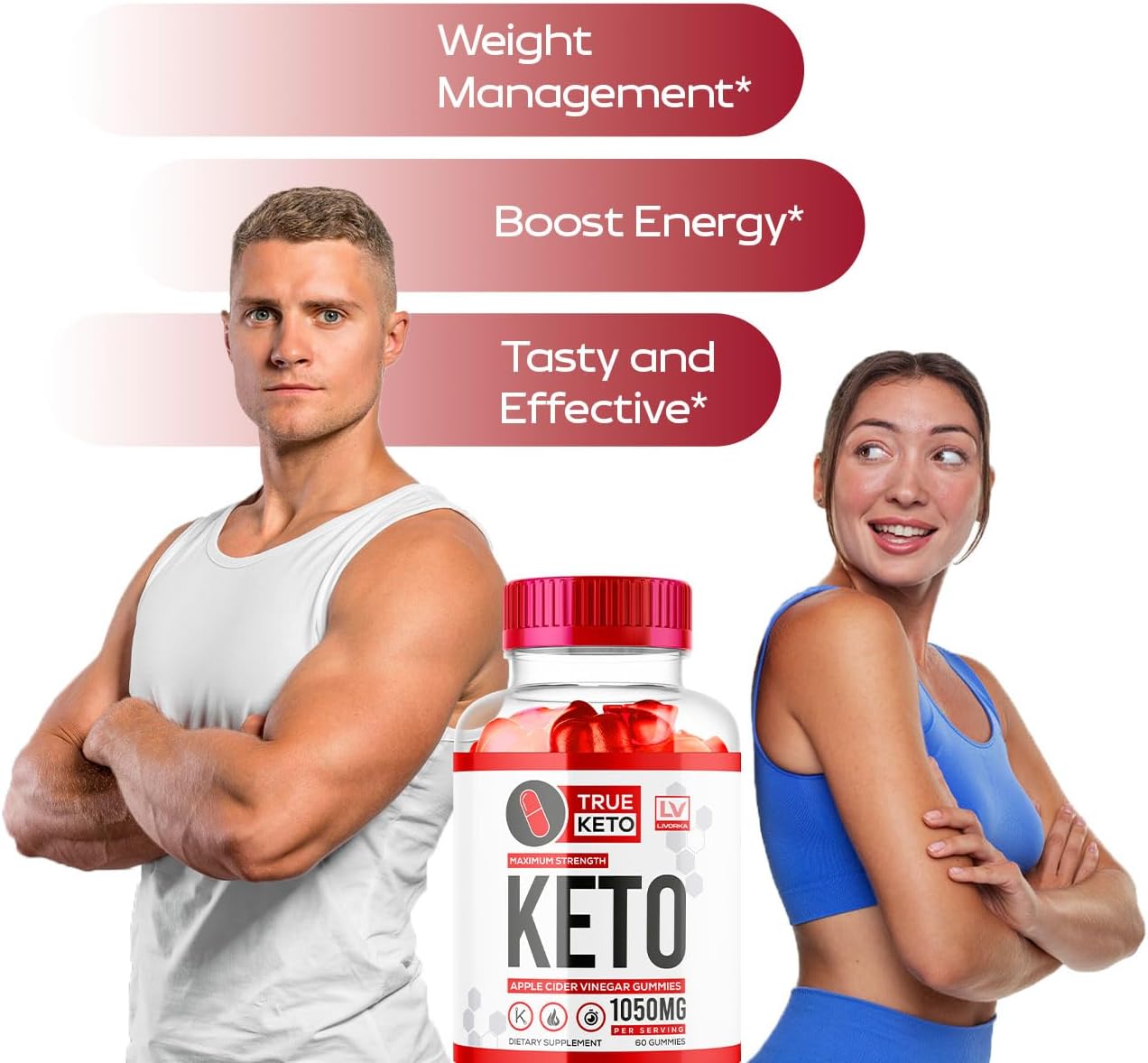 True Keto ACV Gummies, 180 Gominolas (3 Paquetes)