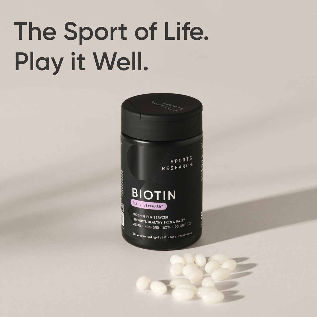 Sports Research® Biotina 5000mcg con Aceite – Cabello: La biotina contribuye al mantenimiento del cabello en – Image 8