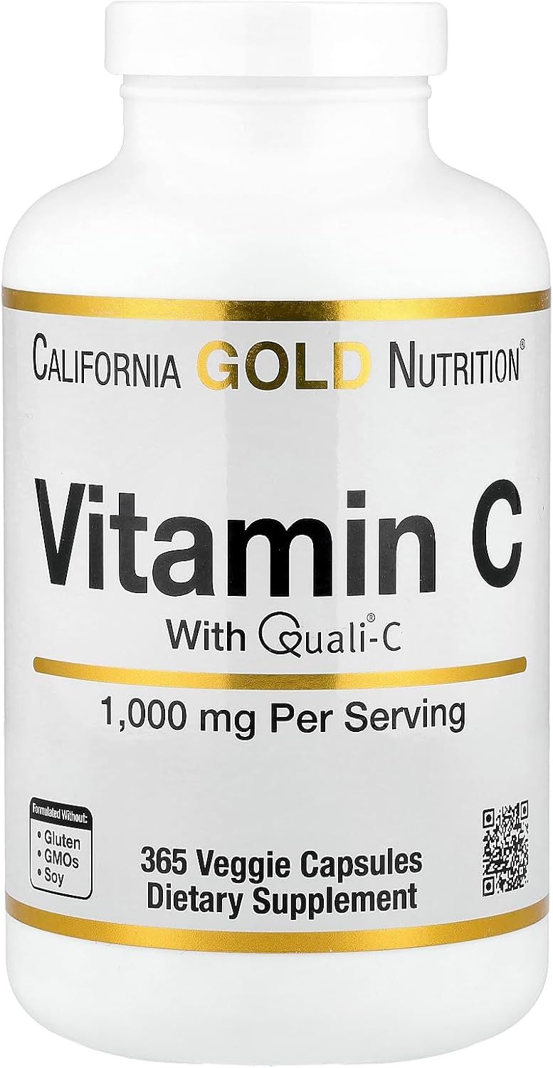 Lake Avenue Nutrition Vitamina C 1000 mg - 365 Cápsulas Vegetales - Ácido Ascórbico Quali-C