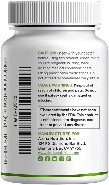 Benfotiamina 600mg por Dosis, 180 Cápsulas – El funcionamiento normal del corazón. – Image 8