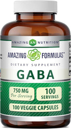 Amazing Formulas GABA 750 mg per Capsule - 100 Vegan Capsules