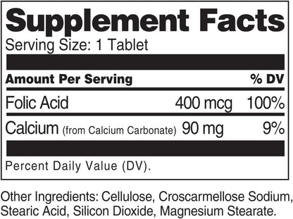 21st Century Ácido Fólico 400 mcg Comprimidos, 250 Unidades (Pack de 2) – Image 2