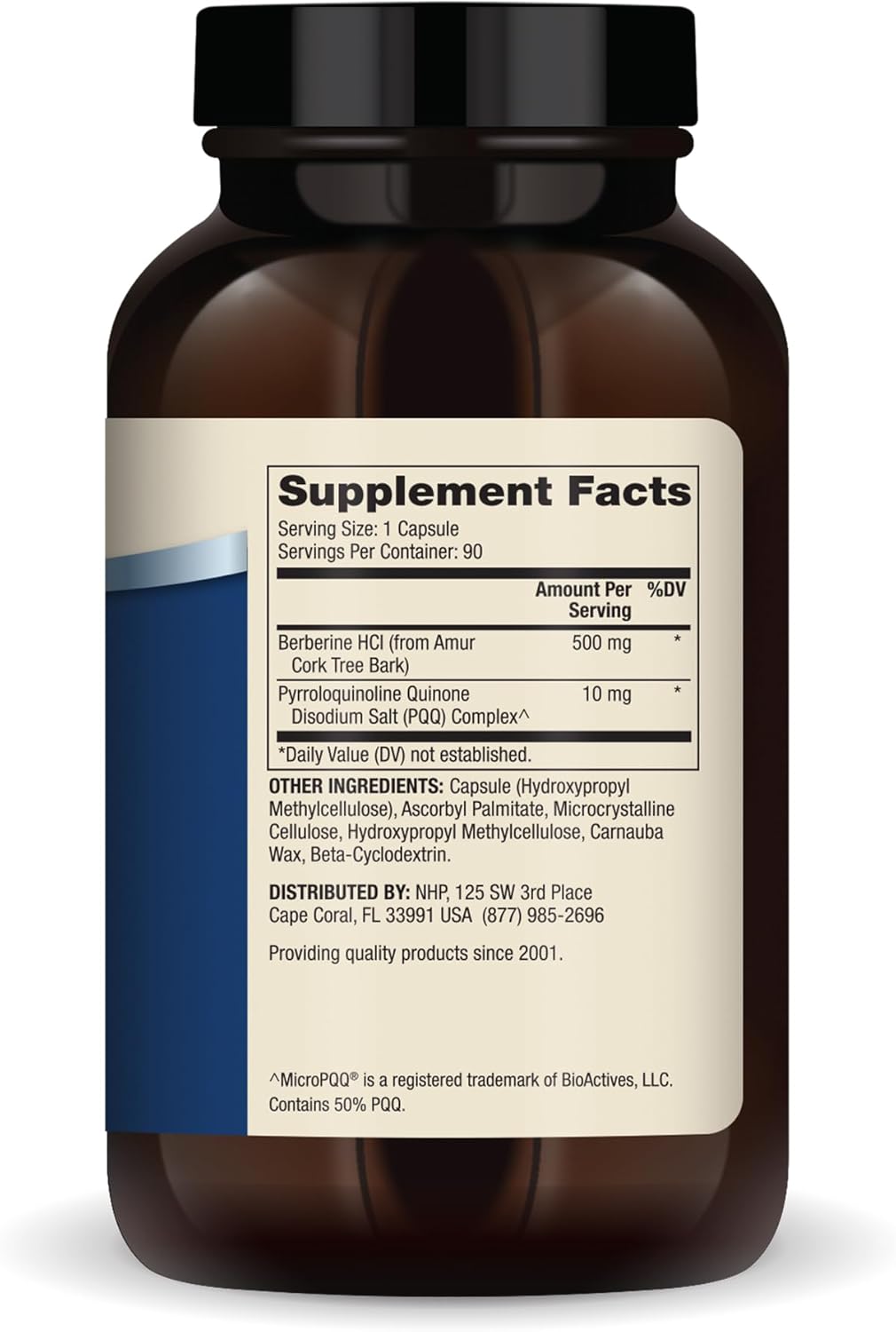 Dr. Mercola Berberine and MicroPQQ Advanced - Suplemento con Berberina y MicroPQQ para la Salud Metabólica y Mitocondrial - 90 Cápsulas