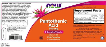 Now Foods Ácido Pantoténico 500 mg, 250 Cápsulas (2 Pack) – Image 2