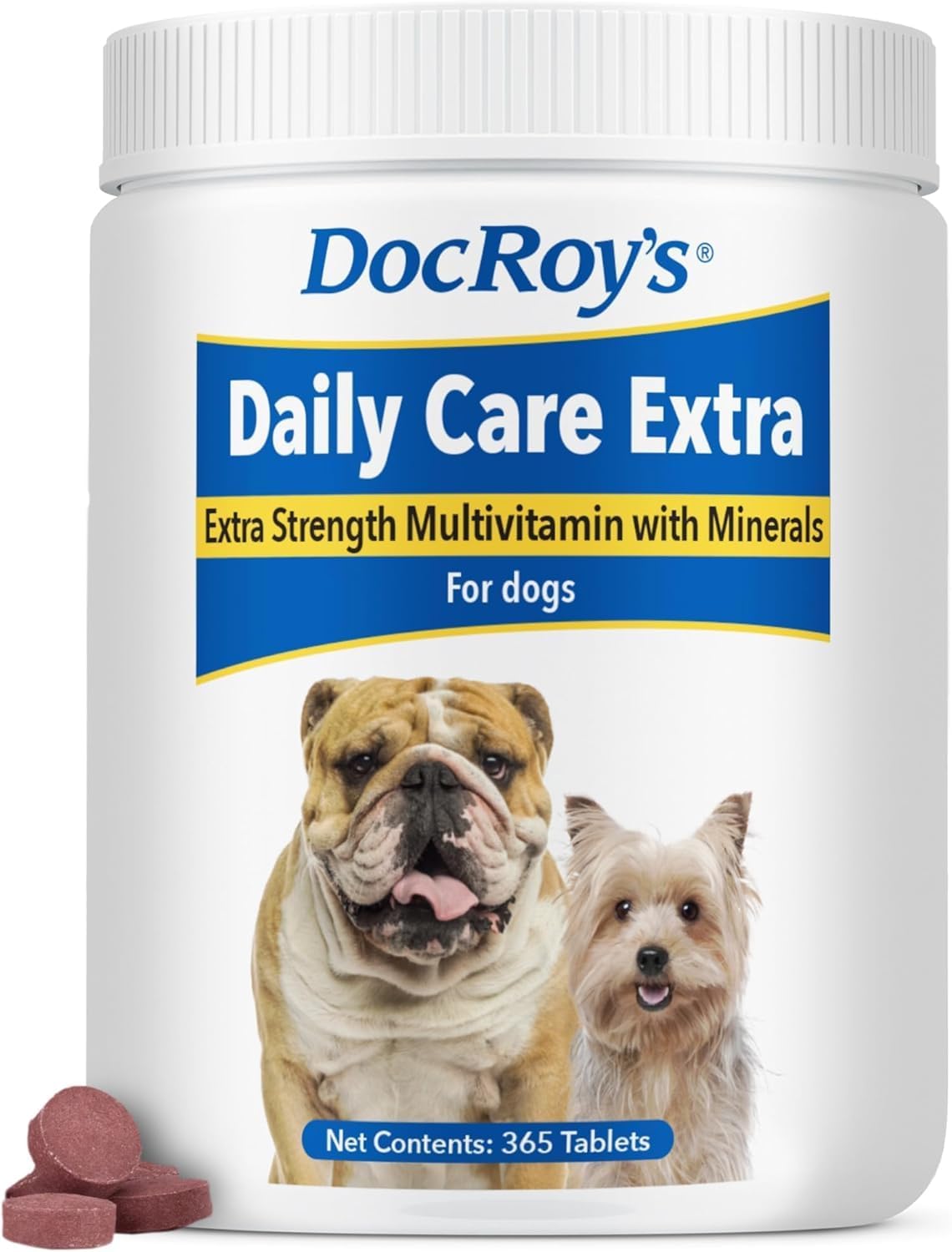 Doc Roy's Daily Care Extra Multivitamínico para Perros, 180 Comprimidos