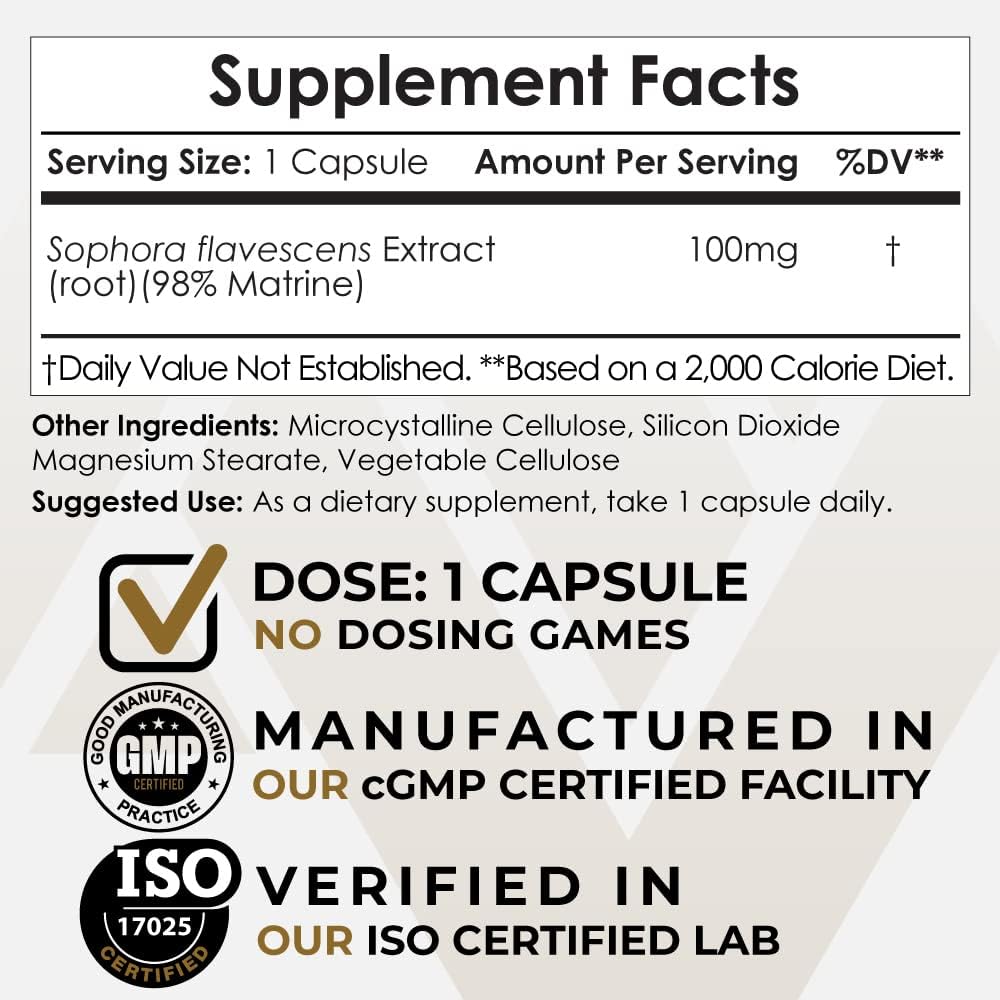 Cápsulas de Matrina 100 mg (98% Extracto de Sophora flavescens) - 60 Cápsulas