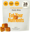 GEM Daily Bite para Mujeres y Hombres – Bocado Multivitamínico con 20+ Nutrientes y Superalimentos (Jengibre Cítrico, 28 unidades)