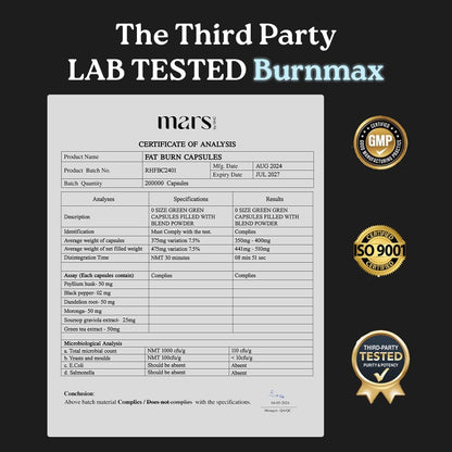 mars by GHC BurnMax Cápsulas con Psyllium Husk, Té Verde, Moringa y Diente de León - Fórmula de Alta Fibra, Pack de 2