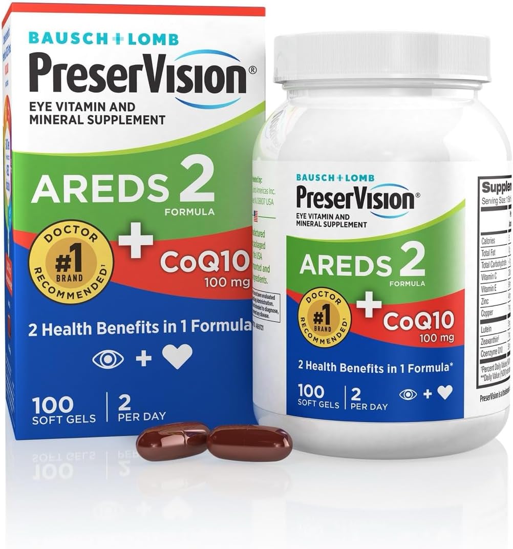 PreserVision AREDS2 – Vitaminas Oculares con CoQ10, 80 Cápsulas Blandas