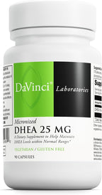 DAVINCI Labs DHEA Micronized 25 mg - 90 Vegetarian Capsules - Gluten Free