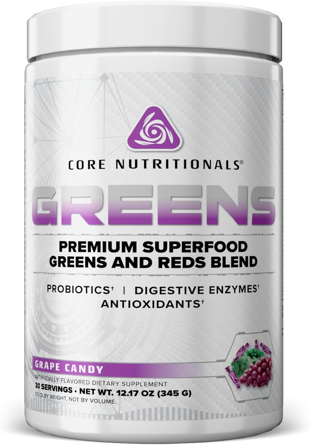 Core Nutritionals Greens - Mezcla Premium de Superfoods Rojos y Verdes con Probióticos, Enzimas Digestivas y Antioxidantes - 30 Servicios (Chocolate Decadence)