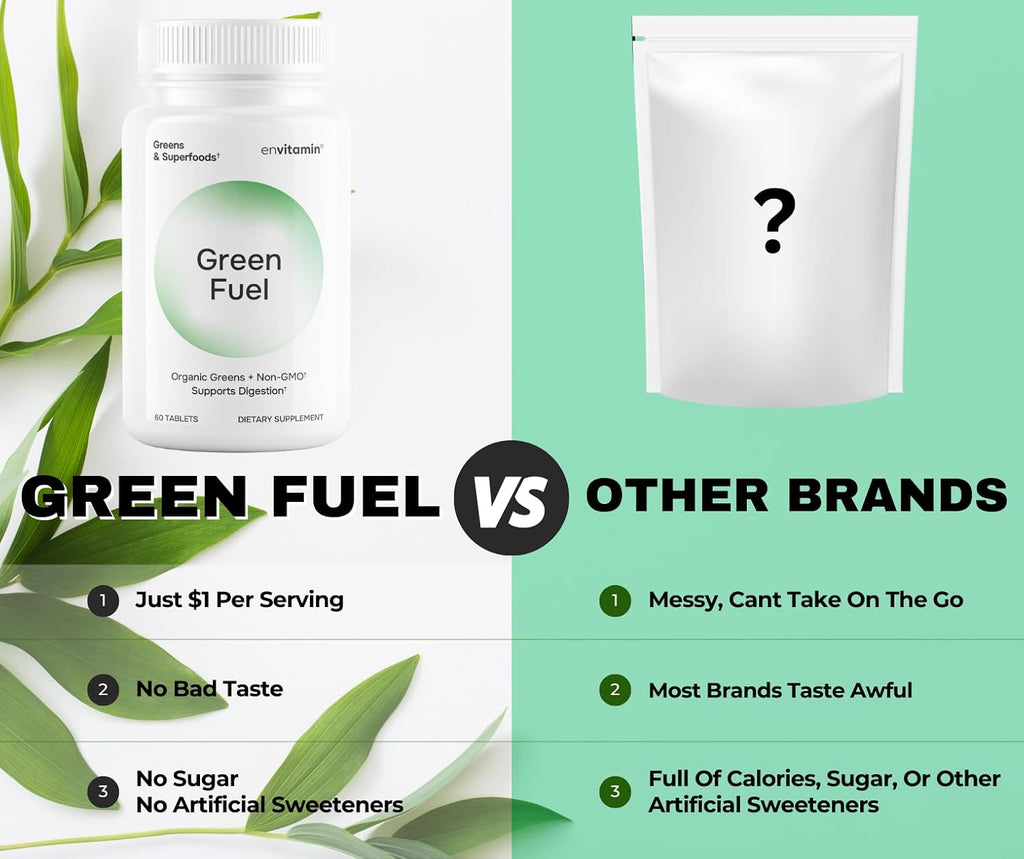envitamin Green Fuel Organic Greens Tablets - Mezcla Orgánica de Frutas y Verduras