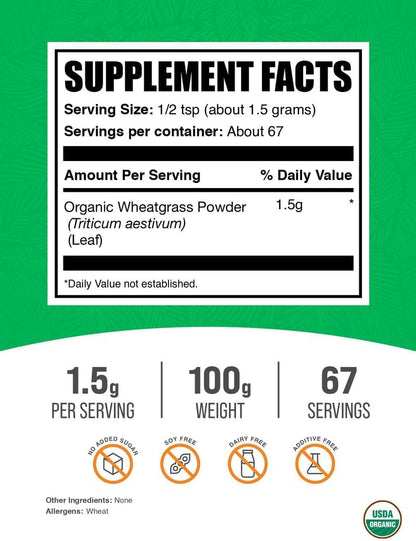 Polvo de Hierba de Trigo Orgánico - – Fuente natural de nutrientes: Aporta vitaminas como la A, C y E, además de – Image 2
