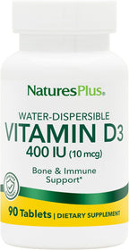 NaturesPlus Vitamina D3 400 UI - 90 Comprimidos Dispersables - Apoyo Óseo e Inmunitario
