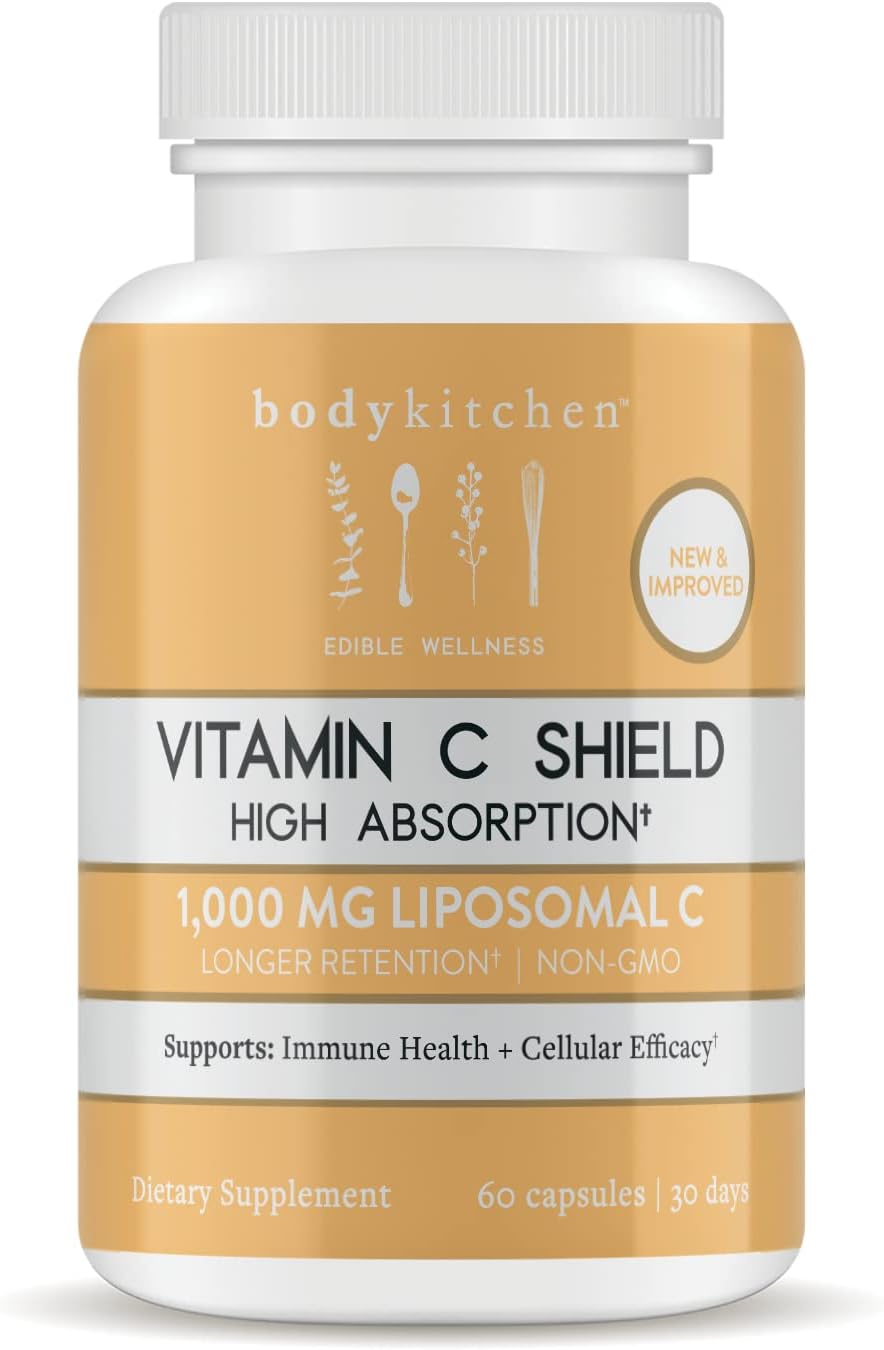 Body Kitchen Liposomal Vitamin C Shield, 1000mg PureWay-C, Alta Absorción, Cápsulas Vegetales, 60 Unidades