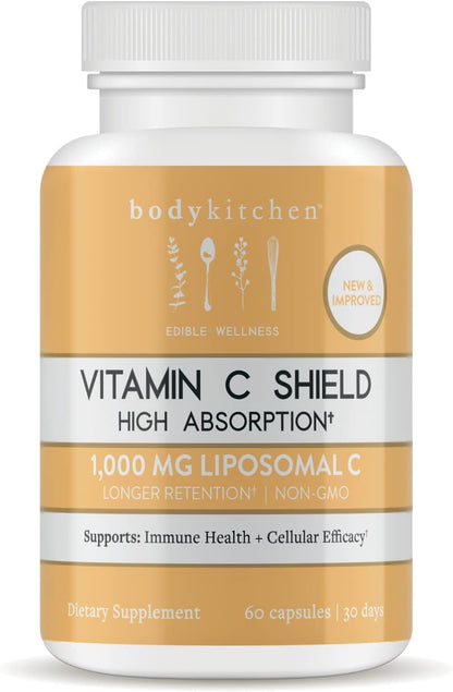 Body Kitchen Liposomal Vitamin C Shield, 1000mg PureWay-C, Alta Absorción, Cápsulas Vegetales, 60 Unidades – Image 1