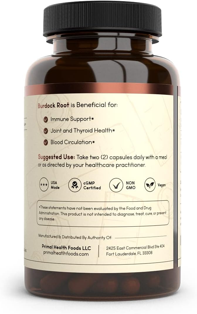 Cápsulas de Raíz de Bardana 1000 mg - 60 Cápsulas
