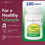 GeriCare Vitamina C 250 mg, 100 cápsulas - Suplemento Nutricional