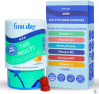 FIRST DAY Multivitamínico para Hombres + Mezcla de Frutas y Verduras Orgánicas - Gominolas - 30 Días