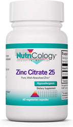 NutriCology Zinc Citrate - 25 mg - 60 Capsules