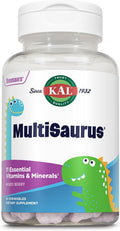 KAL MultiSaurus Multivitamínico Infantil Masticable, 11 Vitaminas y Minerales, Sabor Bayas, 60 Comprimidos