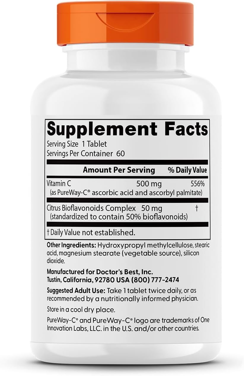Vitamina C 500mg con Bioflavonoides de Alta Absorción - Doctor's Best