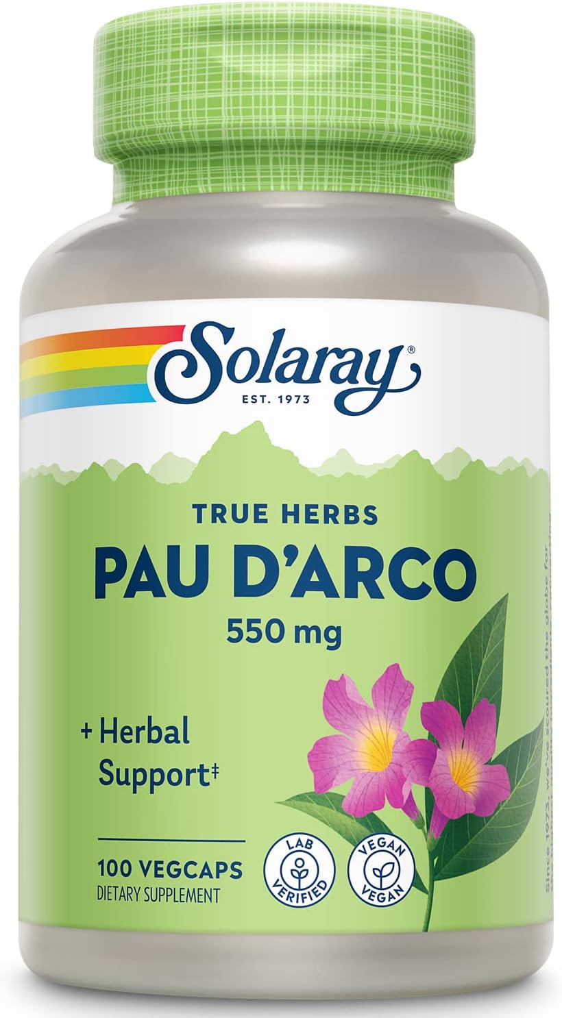 Solaray Pau D'Arco Cápsulas de Corteza Interna, 510 mg, 100 Cápsulas