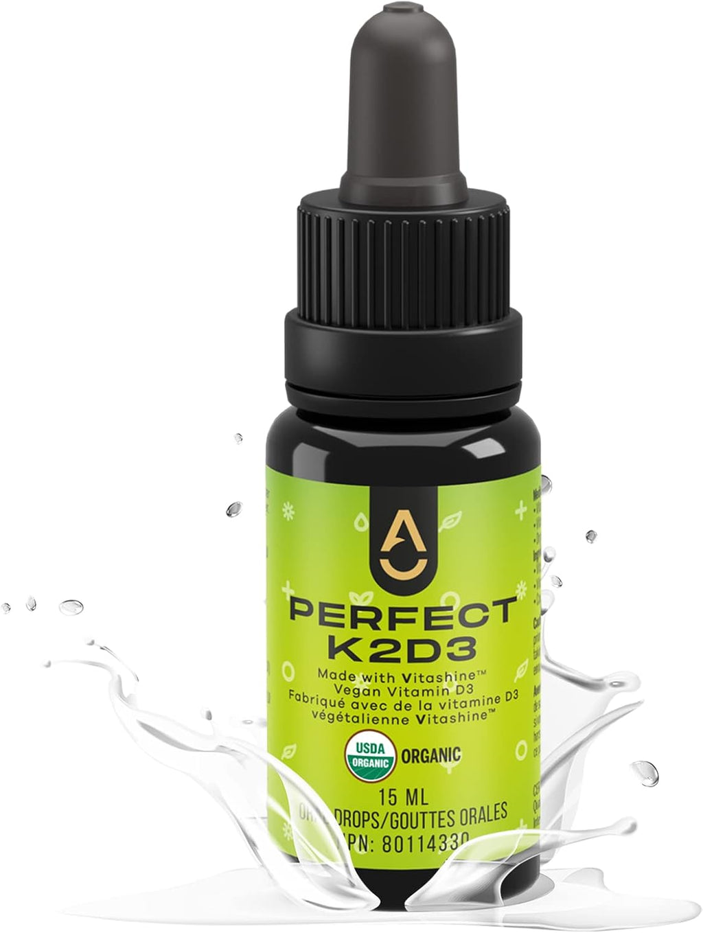 Perfect K2D3, Líquido de Vitamina D3 con K2, 15 ml