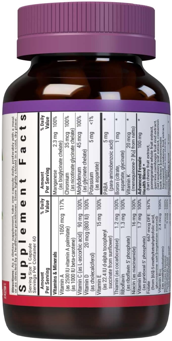 BlueBonnet Nutrition Ladies One Multivitamínico en Cápsulas Vegetales - 60 Cápsulas (2 Meses)