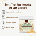 iHeartDogs Turkey Tail Mushroom para Perros - Polvo con Caldo de Huesos y Mezcla de 6 Hongos
